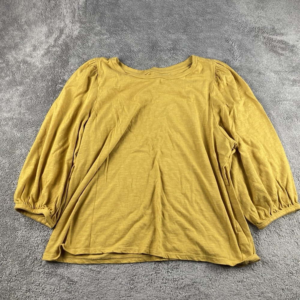 A.N.A. Wide Sleeve T-Shirt Blouse Womens Large Yellow